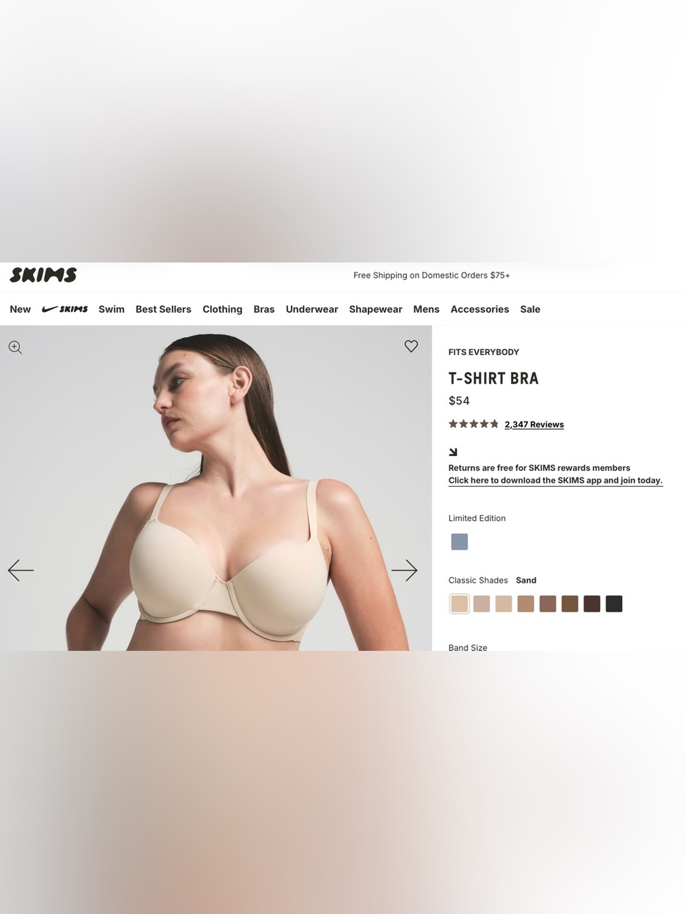 SKIMS “Fits Everybody” T-Shirt Bras -  “Onyx”(black) “Clay”(tan) “Sand”(nude) - Picture 10 of 12